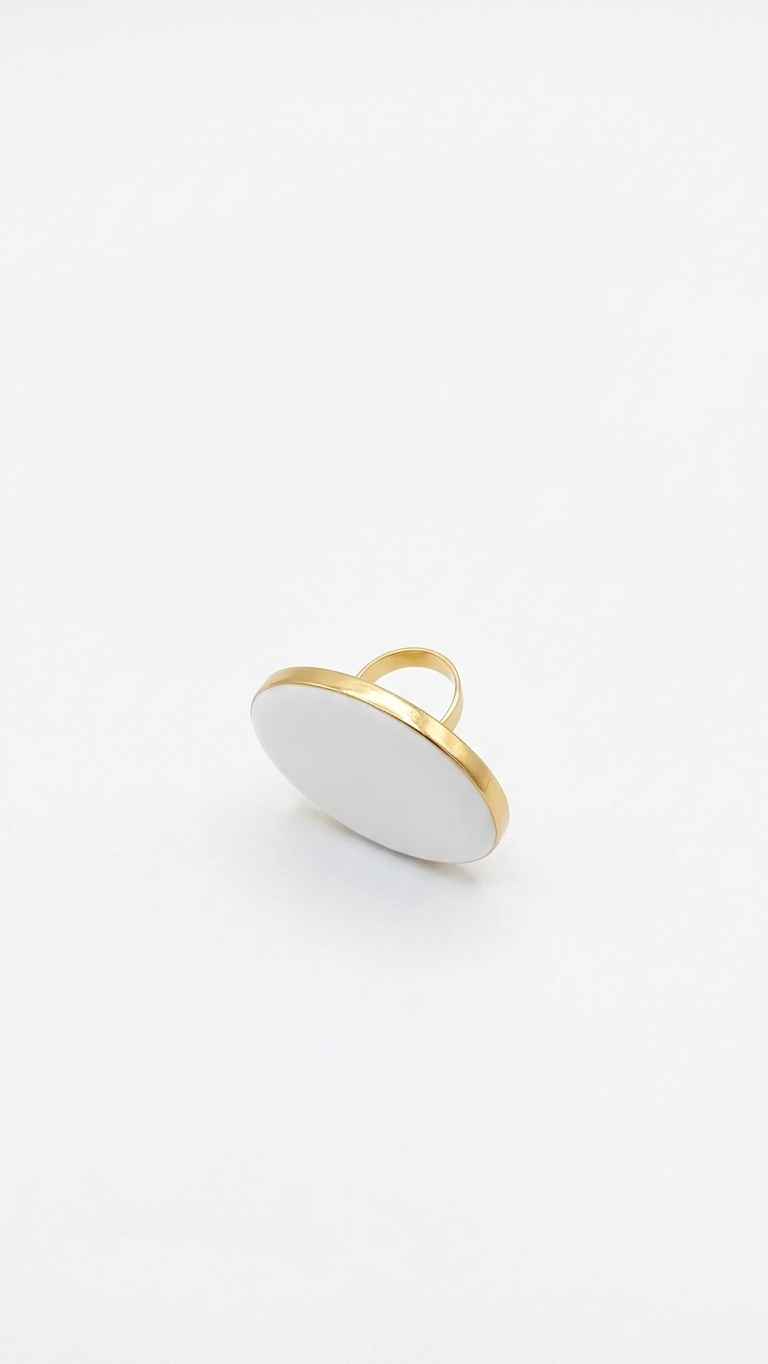 BIG WHITE CAP RING - Image 2