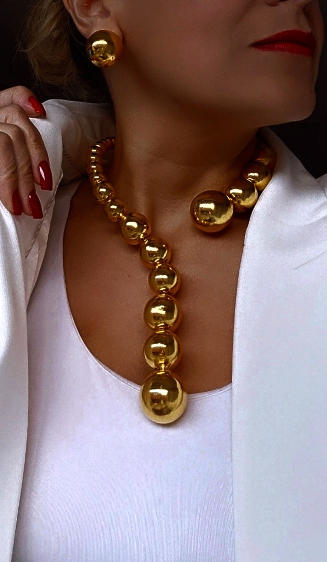 BIGGER DEGRADE BALLS GOLDEN CHOKER - Image 3