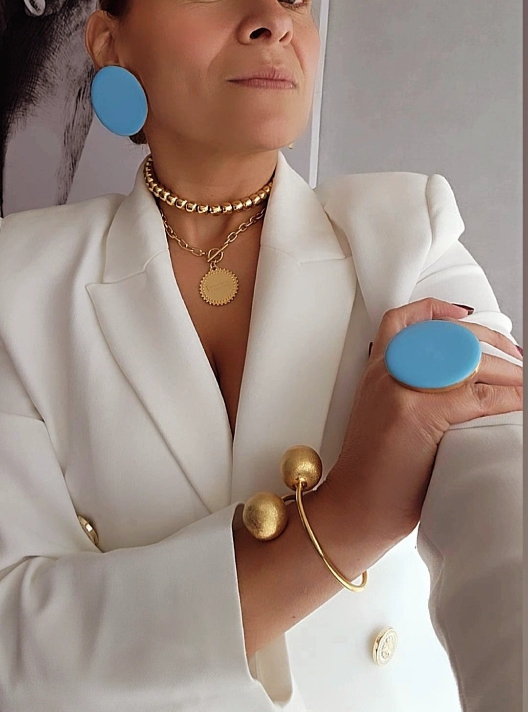 BIG LIGHT BLUE CAP RING - Image 2