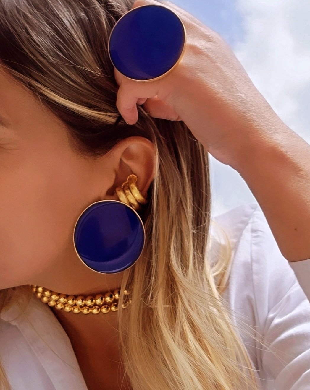 BIG DARK BLUE CAP RING - Image 2