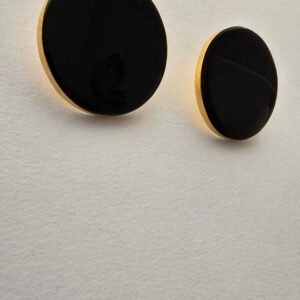 BIG BLACK CAPS EARRINGS