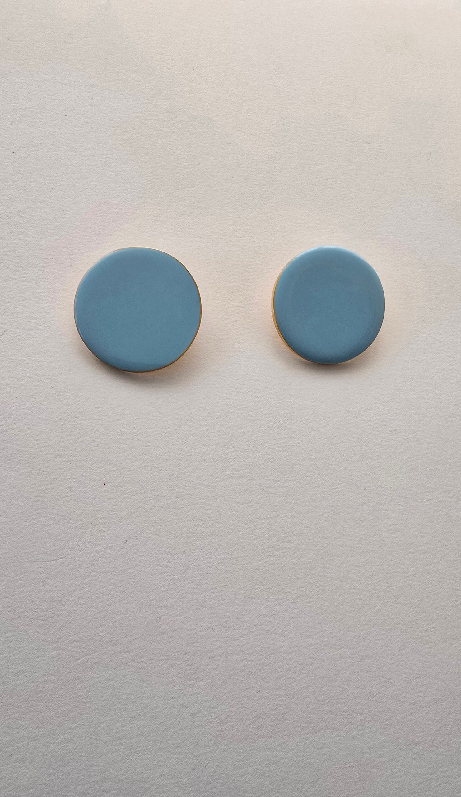 BIG LIGHT BLUE CAPS EARRINGS