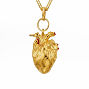 CADENA DE CORAZÓN HUMANO DORADO