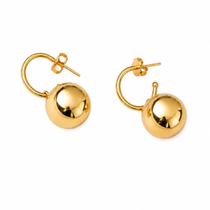 TINY GOLDEN BALLS HOOPS