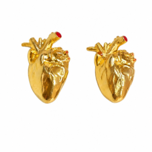 HUMAN HEART GOLDEN EARRINGS