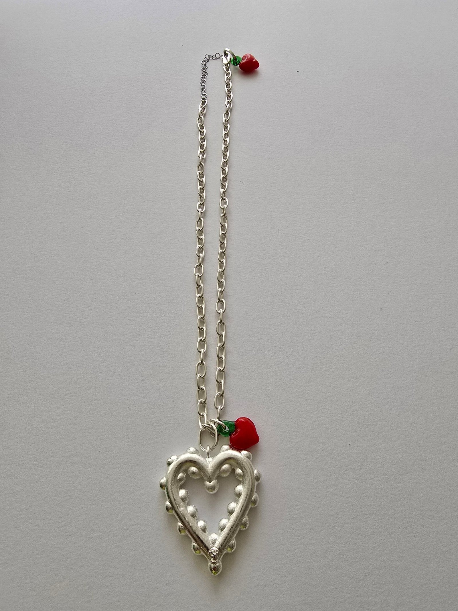 CHAIN SILVER HEART EMPTY DOTS - Image 3