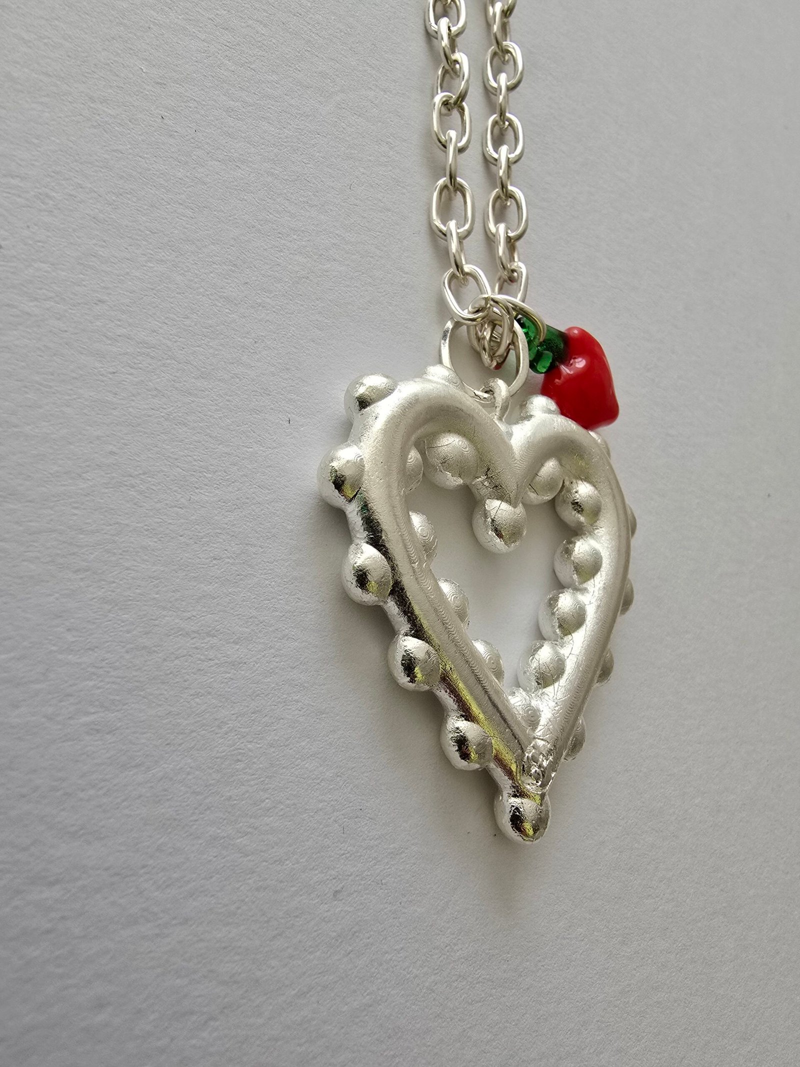 CHAIN SILVER HEART EMPTY DOTS - Image 2