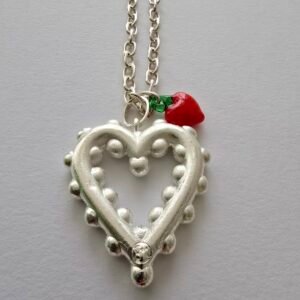 CHAIN SILVER HEART EMPTY DOTS